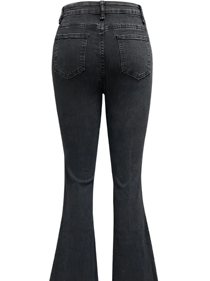 Women Fashion Vintage  Washing Denim Long Pant Wide Leg High Waist Jeans 2025 New Lady Summer Commuter Y2k  Denim Trousers