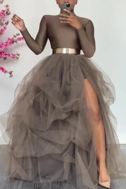 Women Skirts Vintage Spring Summers Pleated Party Long Skirt Black Adult Tutu Dancing Fahion Female Skirts Faldas Mujer Tulle