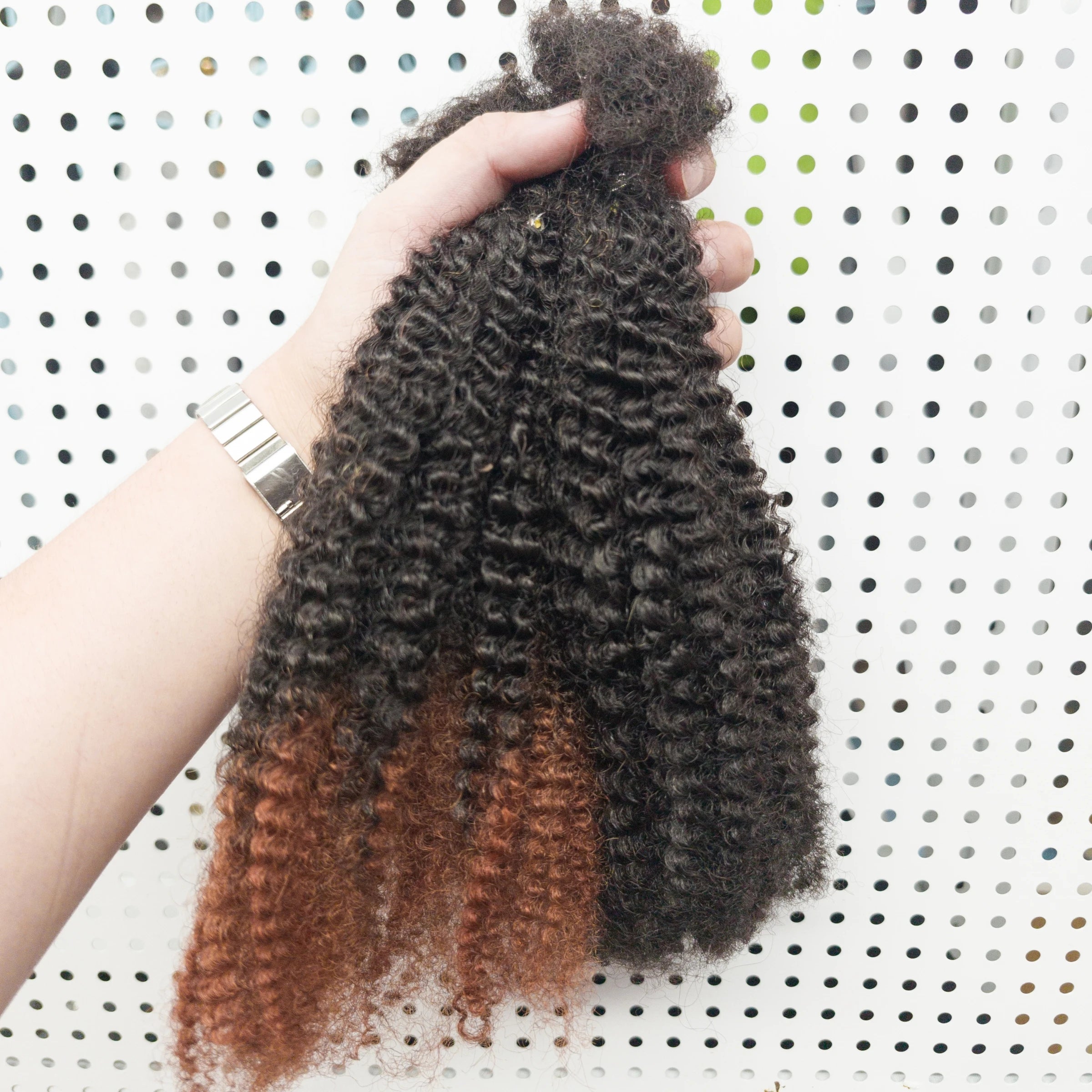 Human Hair No Weft 4C Afro Kinky Curly Virgin Brazilian Human Hair Extensions Weave Bundles Weaving for African Black Women 16"