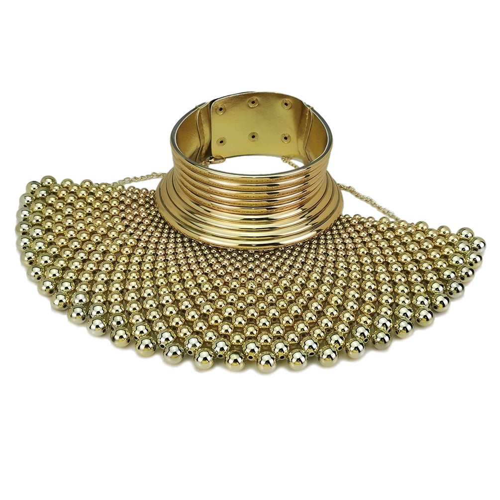 Indian Necklaces for Women Brand African Jewelry Handmade Beaded Statement Collar Beads Choker Necklace Wedding Dress