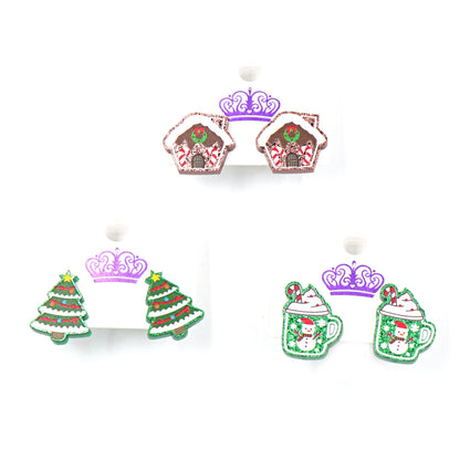 ST065 Acrylic Caterpillar Dangle Earrings Summer Earrings Glitter Acrylic Earrings