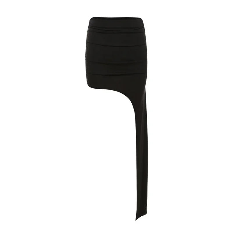 Slim Jupe Femme Été Korean Solid Color Skirts For Women Asymmetrical Y2k Clothes Fashion Clothing Sexy Mujer Conjuntos De Falda