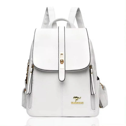 Women Large Capacity Backpack High Quality Leather Vintage Bags for Women School Bags Travel Rucksack Ladies Bookbag Knapsack