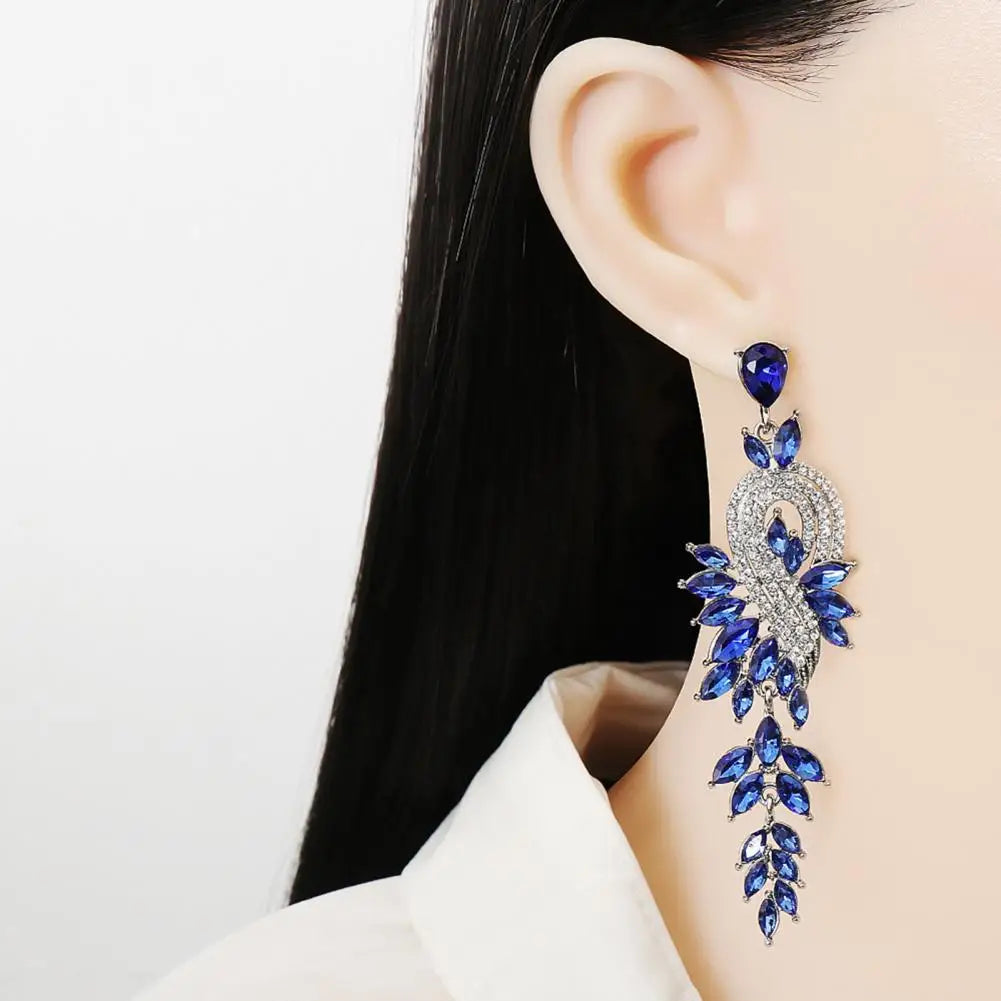 1 Pair Dangle Earrings Faux Crystal Stud Earrings Jewelry Elegant Long Drop Earrings Brincos Pendant Jewelry Ear Accessories