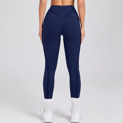 Women Nude Straps Yoga Pants Squat Proof Workout High Waist Leggings Fitness Pant Female Active Wear Legging