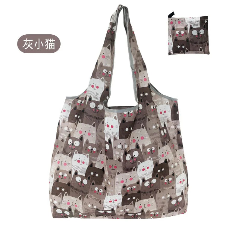 Reusable Shopping Bags Foldable Large Size Women Shopping Bags Totes Heavy Duty Washable Cloth Grocery Bags Eco-Friendly Bags