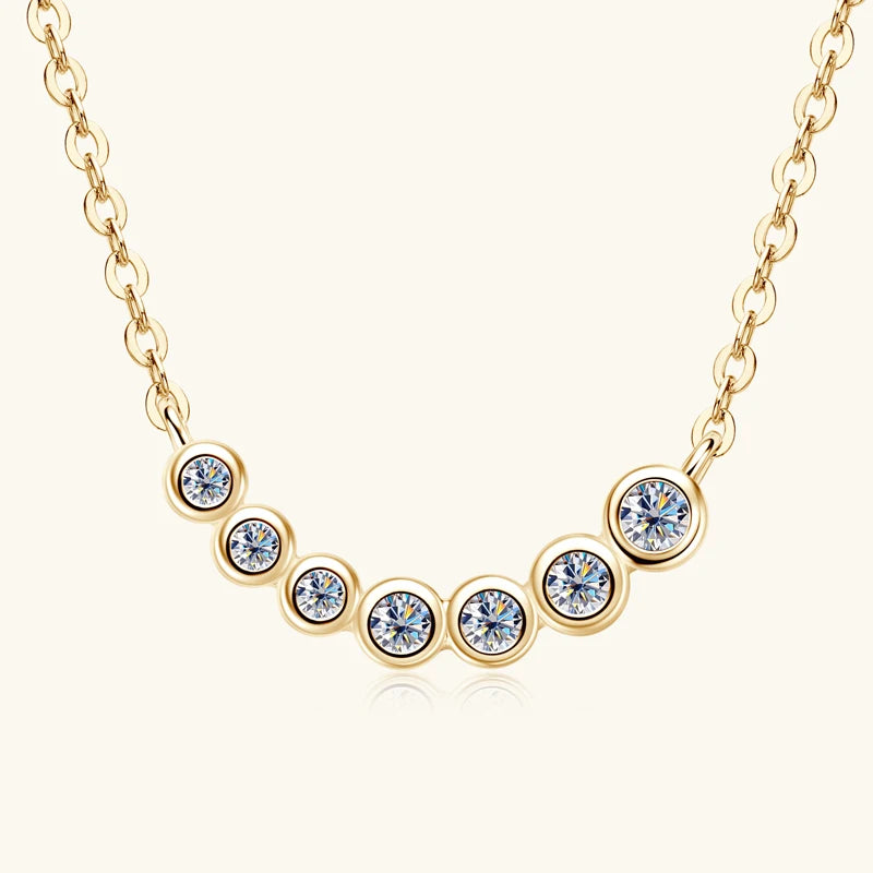 Lnngy Collares Mujer 925 Sterling Silver Clavicle Necklace For Women Exquisited 7 Stones Moissanite Pendant Necklaces Jewellry