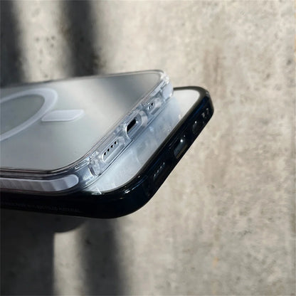 Magnetic Magsafe Clear Anti-fall Phone Case for iPhone 16 15 14 13 12 Pro MAX 16 15Plus Wireless Charger Bumper Cover Fundas
