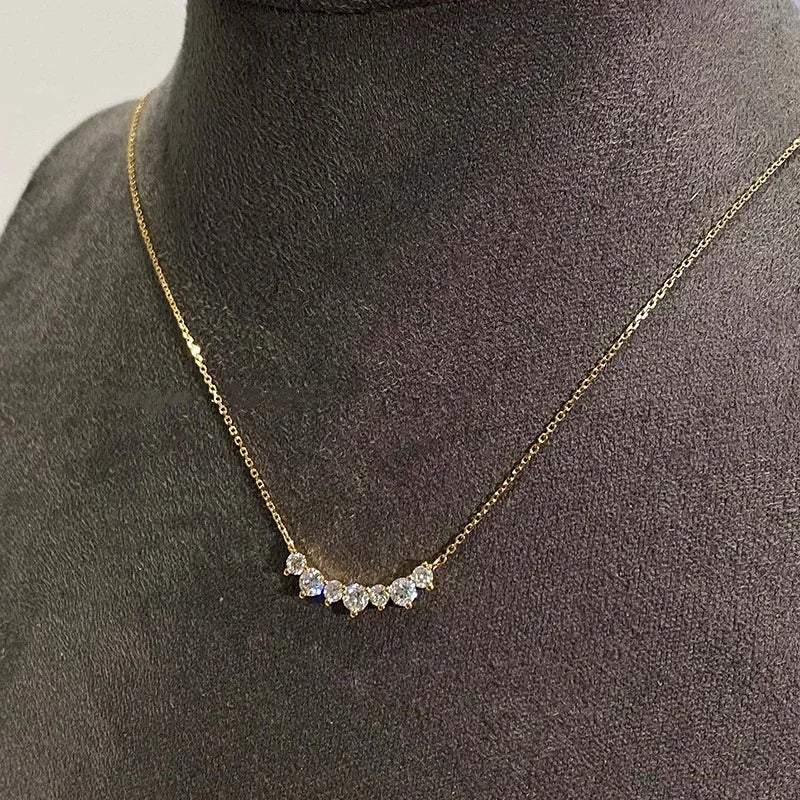 Necklace with geometric pendant CZ silver plated 925 or 18 carats, exquisite jewelry for women, wedding day, gift