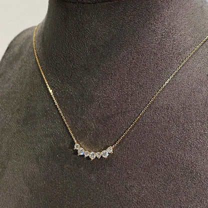 Necklace with geometric pendant CZ silver plated 925 or 18 carats, exquisite jewelry for women, wedding day, gift