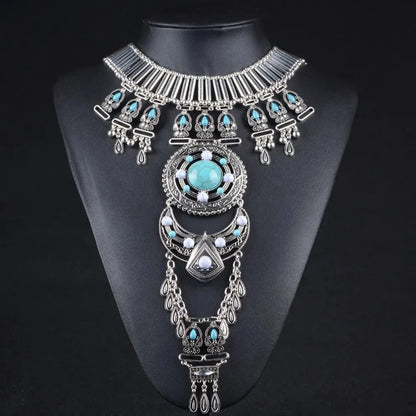 European American Exaggerated Pendant Necklace for Women Vintage Baroque Sexy Choker Collar Charm Statement Necklaces Jewelry