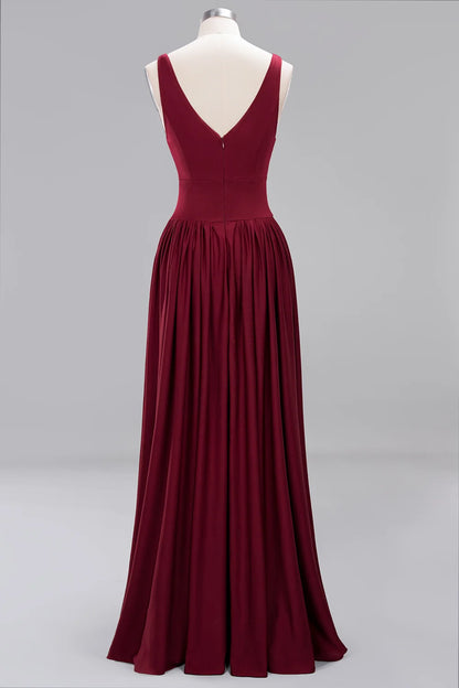Women Evening Dresses 2023 Sister Group Sexy Split V Neck Backless Sleeveless Formal Wedding Party Prom Gowns Bridesmaid Vestido
