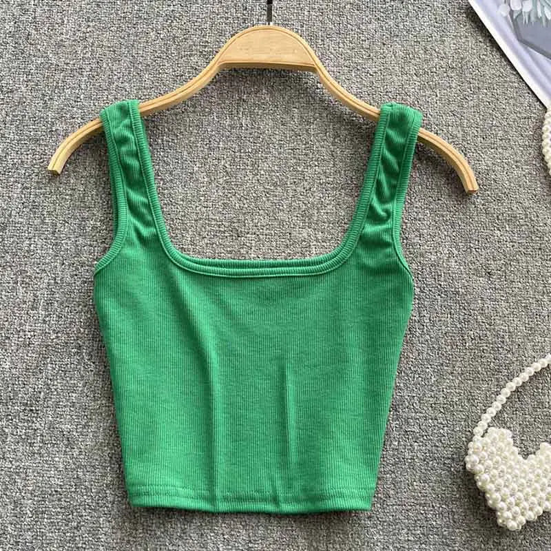 Tank Top Women Sexy Backless Y2k Top Slim Fit Bottoming Blouse Solid Crop Top Sleeveless Camis Mujer