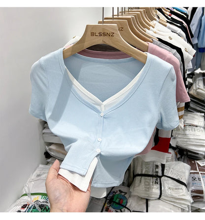 Summer Women T Shirt T-Shirt Woman Clothes Tops Tshirt Female Crop Top Tees Y2k Para Mujer Ropa De Mujer Roupas Feminina Traf