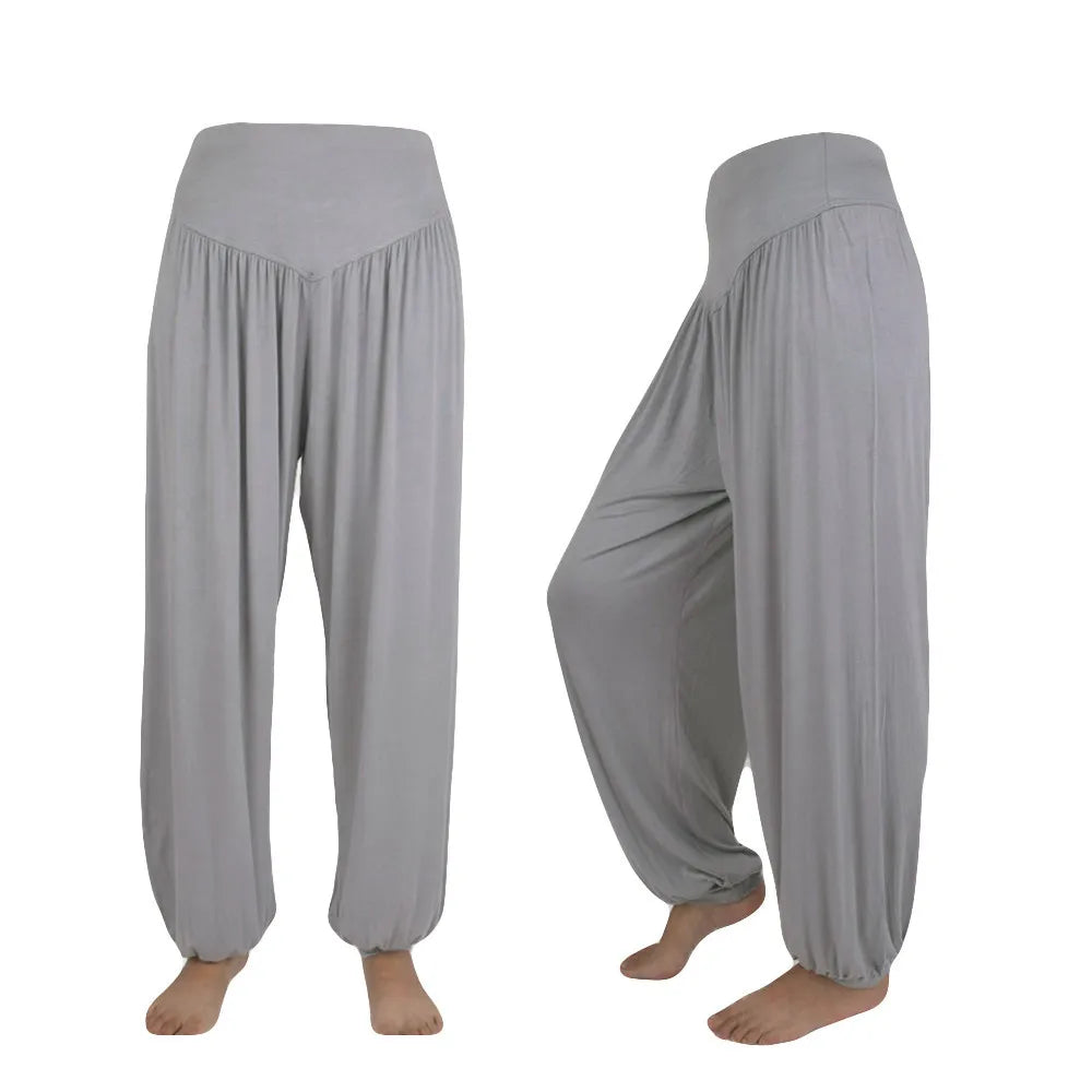 2024 Women Yoga Pants Women Elastic Loose Soft Yoga Sports Pants Casual Pants for Women Middle Waisted Cotton Blend Trousers