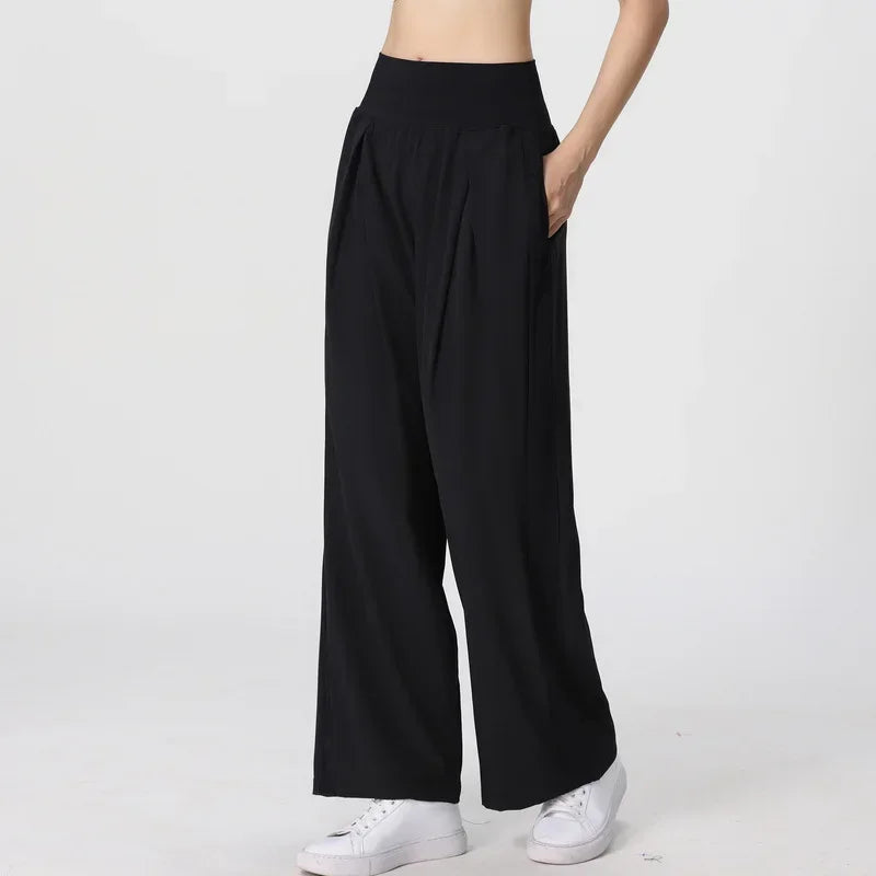 Yoga Pants Women's Loose Running Casual Pants Spring Summer Breathable Wide Leg Flare Outer Wear Sweatpants