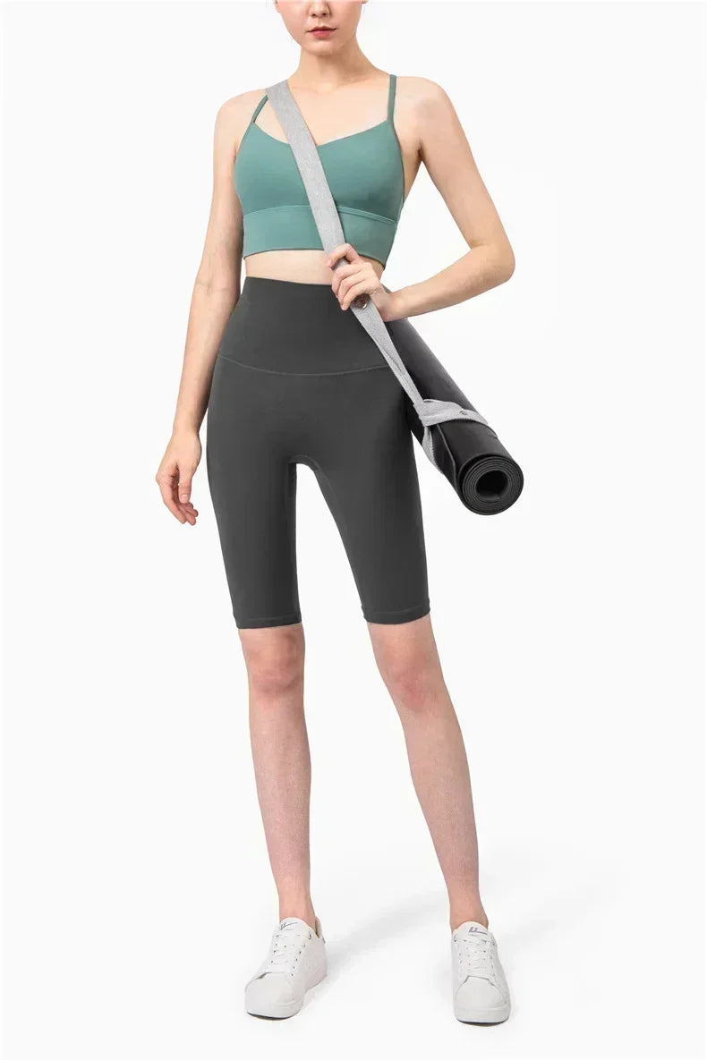 Five Yoga Pants Women Skinny High Waisted Hip Lifting Fitness Yoga Shorts