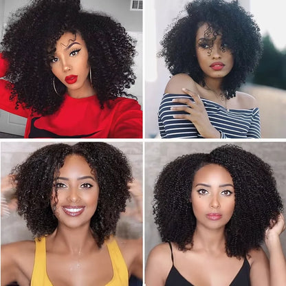 Raw Indian  Human Hair Weave Bundles 1/3/4 Bundles Deal Afro Kinky Curly Bundles Natural /Jet Black Remy Wavy Hair Extensions
