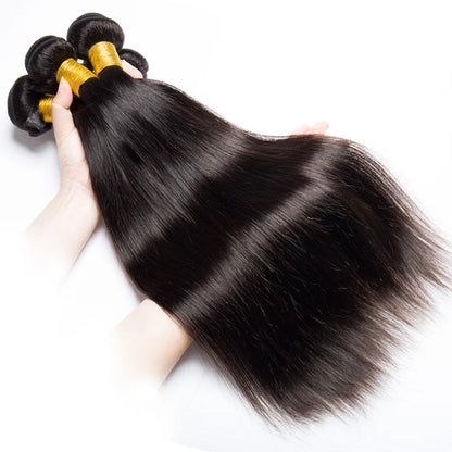 Straight Human Hair Weave Bundles 30 32 Inch Straight 100% Raw Indian Human Hair Bundles Remy Hair Extensions 3 4 Bundles Hair