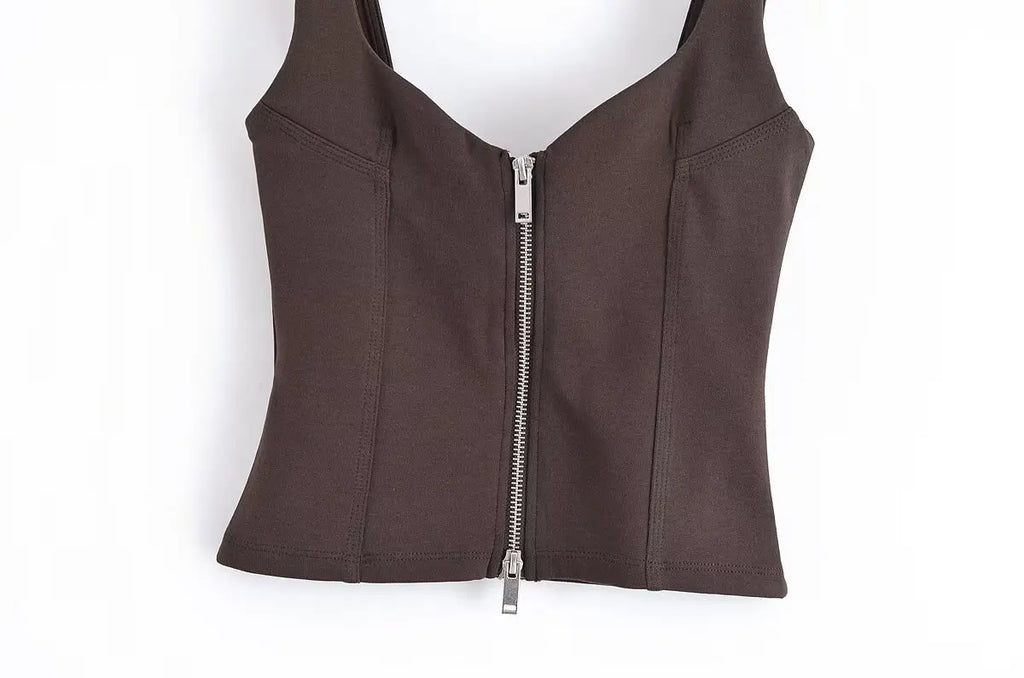 Women's Tops Summer 2025 New Elastic Tight-Fitting Elegant Summer Holiday Tops Women's Street Chic Youth Fashion Joker Vest Tops