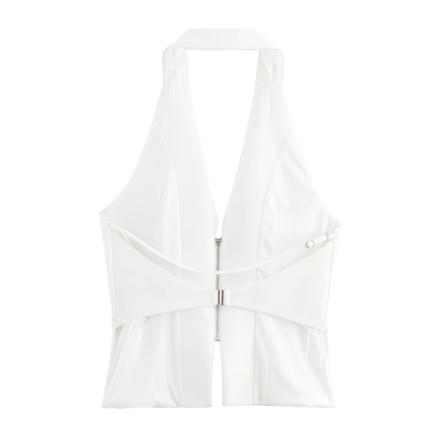 2025 Women Sexy Backless Strapless Halter Corset Tops Side Zipper Lady Slim Camis Female Solid Chic Tops