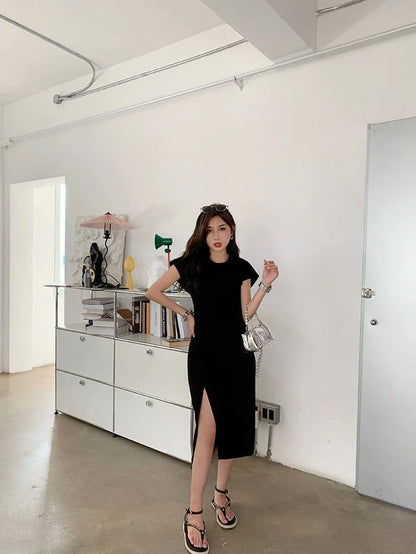 White Dresses for Women 2024 Woman Dress Clothes Midi X New in Chic and Elegant Pretty Cheap Casual Y2k Outfits Harajuku Cotton