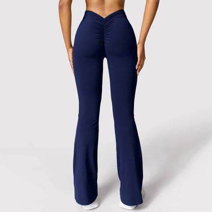 Women'S Slim Fit Yoga Pants Womens Stretch Yoga Leggings Fitness Running Gym Sports Full Length Active Pants Flared Trousers
