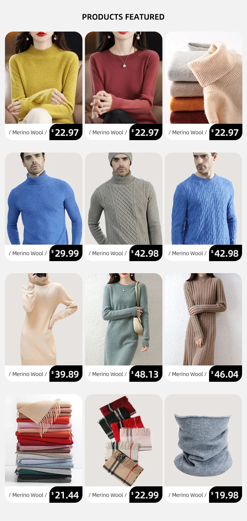 Women's T Shirt 100% Merino Wool Base Layer Top Fall Winter Fashion Crewneck Soft Merino Tee Long Sleeve Tops Knit Women Clothes