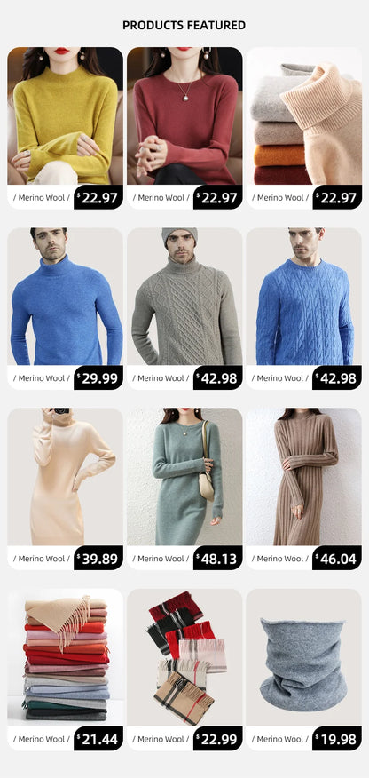 Women's T Shirt 100% Merino Wool Base Layer Top Fall Winter Fashion Crewneck Soft Merino Tee Long Sleeve Tops Knit Women Clothes