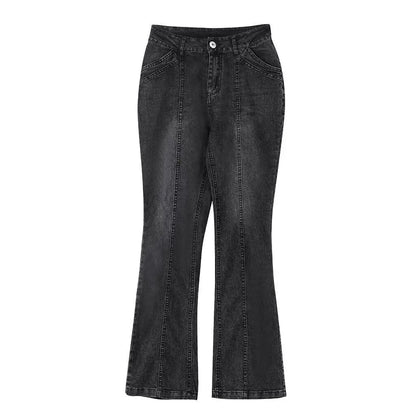 Women's Retro Washed Low Waisted Flared Jeans 2024 New Chic Casual Wide-leg Pants Female Sexy Denim Street Trousers Y2K Bottoms