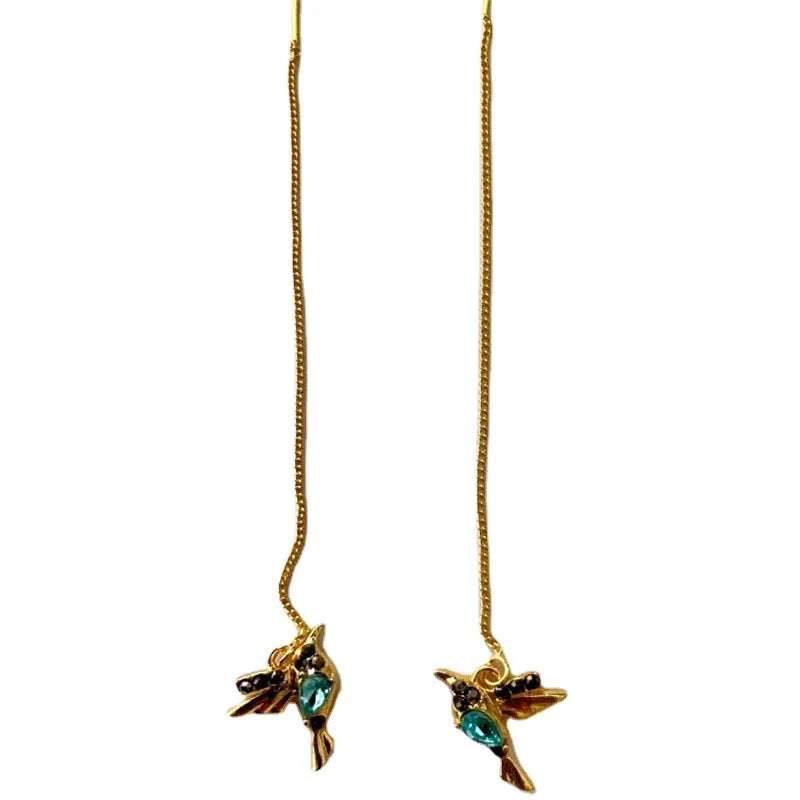 Hummingbird Earrings for Women Girls Elegant Tassel Charm Dangle Earring Fashion Jewelry Valentine's Day Birthday Gifts