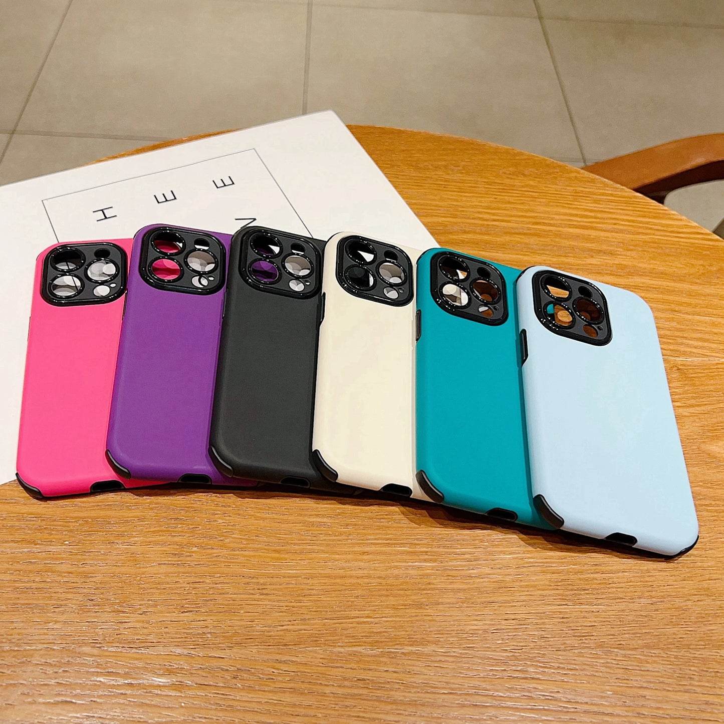 Fashion Purple Pink Soft Phone Cases for iPhone 15 11 12 13 14 Pro Max Plus Shockproof Back Armor Lens Protection Cover Bumper