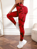 Womens Yoga Pants Gym Leggings Seamless Tie Dye High Waisted Elastic Leggings Peach Buttocks Running Fitness Sports Casual Pants