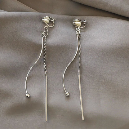 Korean Style Clip on Earrings No Pierced Earrings Women's Party Birthday Fashion Flower Heart Cute Cuff Earrings Ear Clip Gift