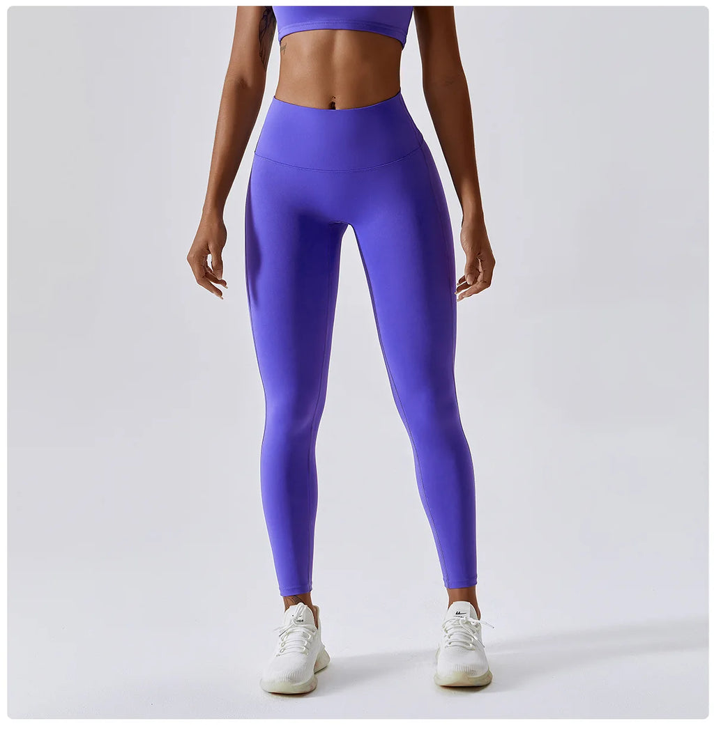 Women's Yoga Pants Nude Feeling Running Speed Dry Buttock Lifting Fitness Pants High Waist Tight Gym Push-Up Sweat Pants
