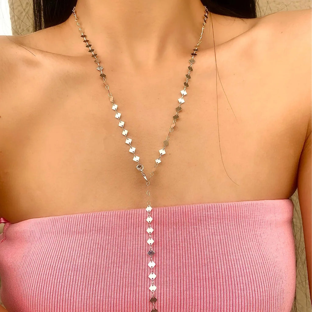 New Chic Long Round Necklaces for Women Teens Girls Sexy Y Necklace Collar Layered Metal Chain Personaliz Simply Jewelry