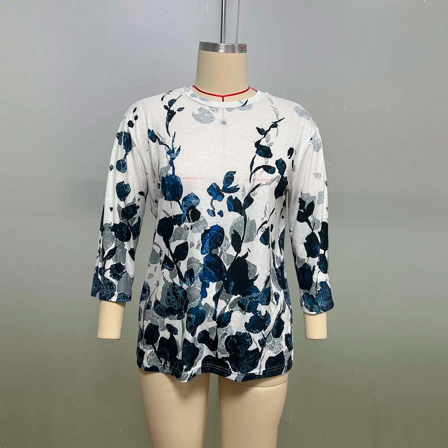 Women Summer Tops Round Neck Three Quarter Sleeve Comfortable Print T Shirt Blouse Women T Shirt muticolor t shirt tops