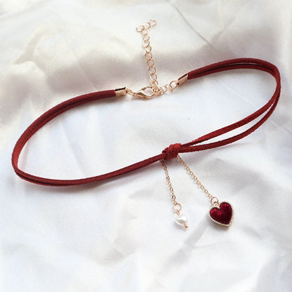 Fashion Lace Necklace For Women Adjustable Elegant Snowfake Strawberry Pendant Velvet Choker Necklace Collar Party Jewelry Gift