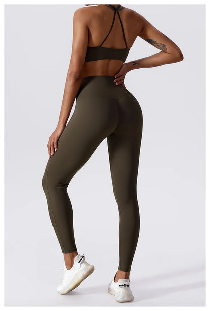 Women's Yoga Pants Nude Feeling Running Speed Dry Buttock Lifting Fitness Pants High Waist Tight Gym Push-Up Sweat Pants