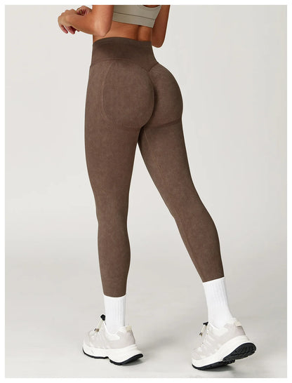 Yoga Pants Impact Leggings Women Seamless Sports Yoga Pant High Waist Ribbed Gym Clothes Fitness Workout Wear Scrunch Bum Tights