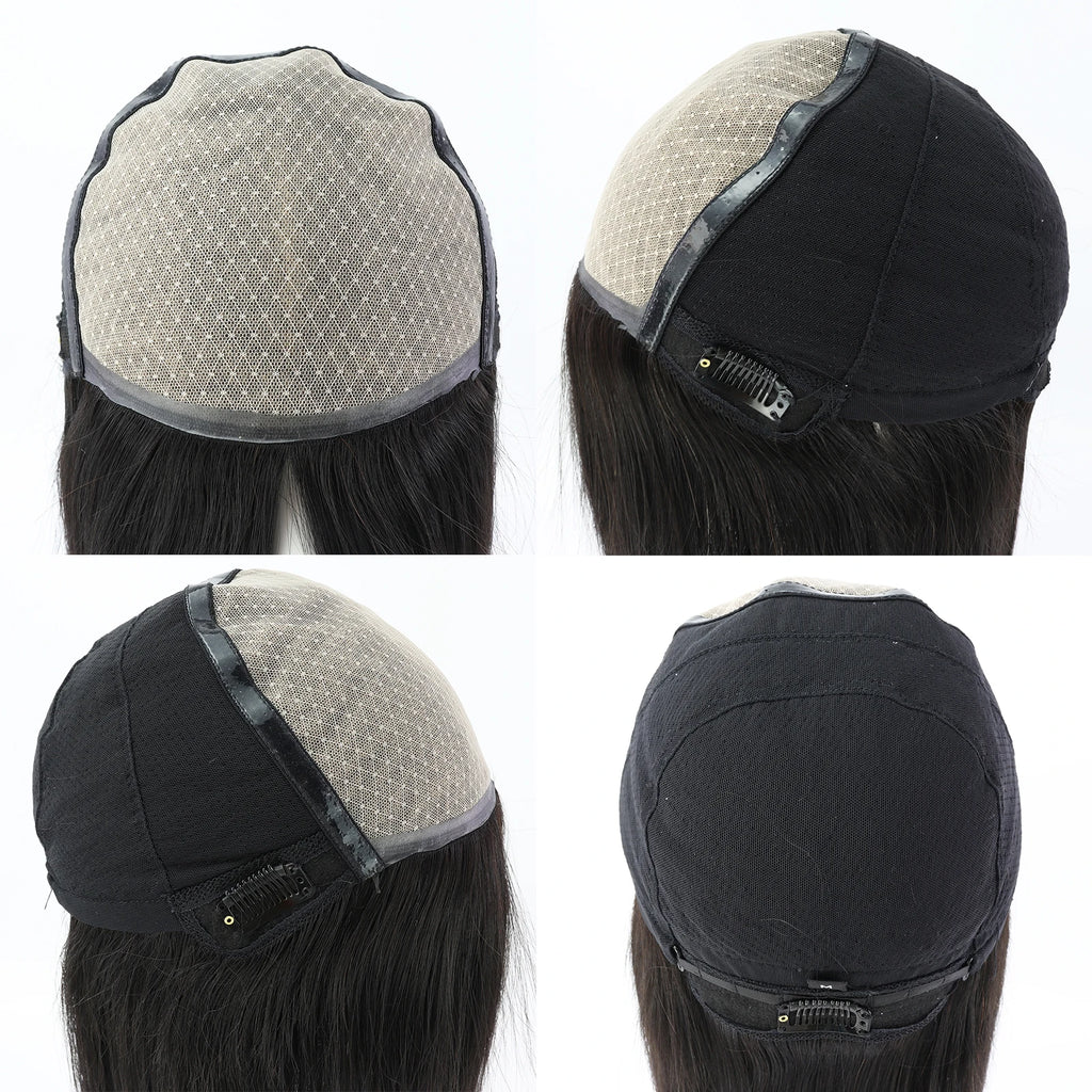 6x6“ Silk Top Full Lace Wig with PU front Real Virgin European Human Hair Wig for Women Silk Base with Elastic Net Wear to go