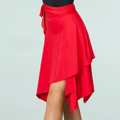 Summer Skirts For Women 2024 Black Purple Red Color Professional Irregular Hem Dancing Skirt Latin Dance Skirt For Female