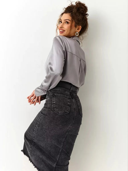 Denim Skirt Woman Streetwear Long Slim Skirts For Women Asymmetric High Quality Skirt Woman 2024 Trend High Waist Long Skirts