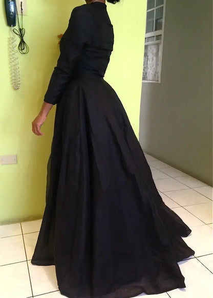Women Sexy Dress Two Piece Sets Lace Hollow Out Spliced Long Dresses Full Sleeve Tight Waist Gown Evening Vestidos Party Prom