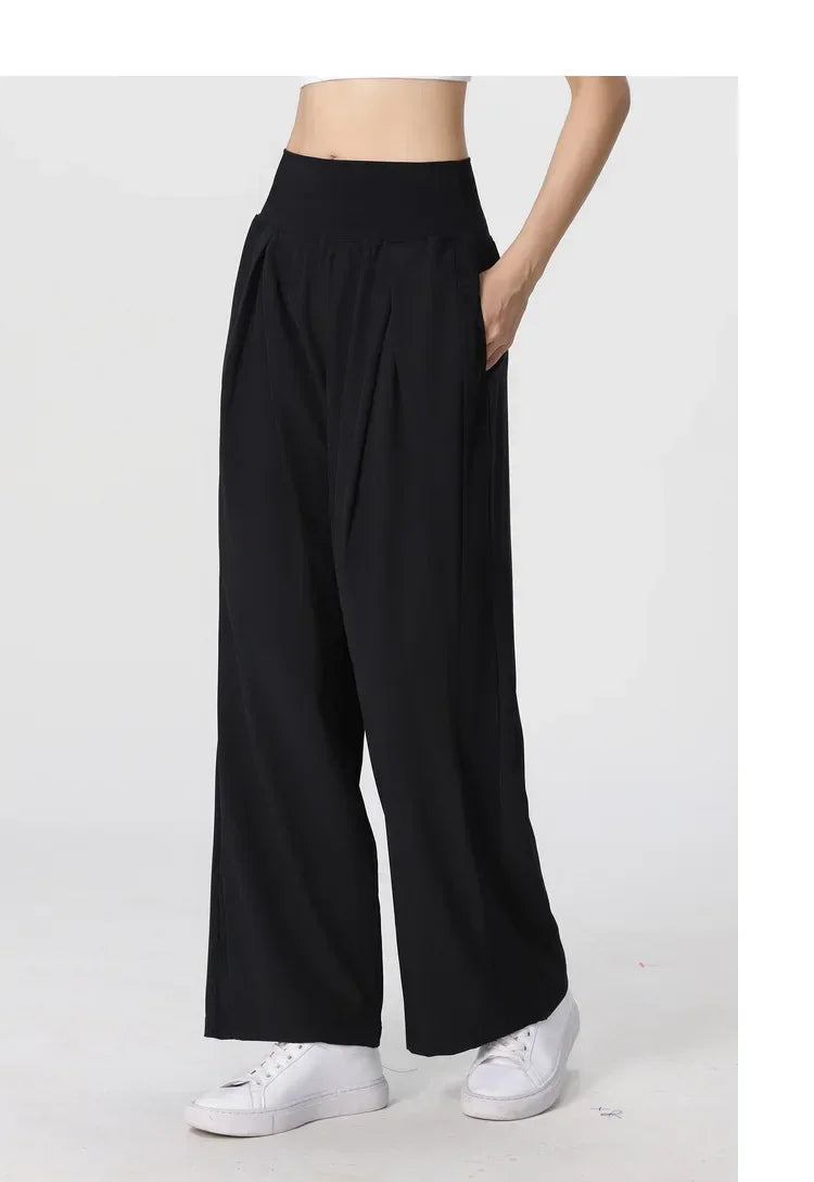 Yoga Pants Women's Loose Running Casual Pants Spring Summer Breathable Wide Leg Flare Outer Wear Sweatpants