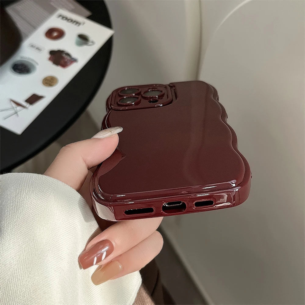 New Men Women Wave Phone Case For iPhone 12 13 14 15 16 Pro Max Shockproof Dissipate Heat Silicone Soft Cases Protective Shell