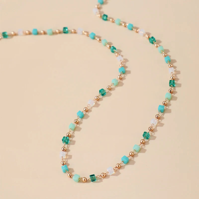 Necklace for Women Bohemian Colorful Beaded Fashion Jewelry Set On The Neck Party  Choker Chain  Femme Handwork Gift Daily
