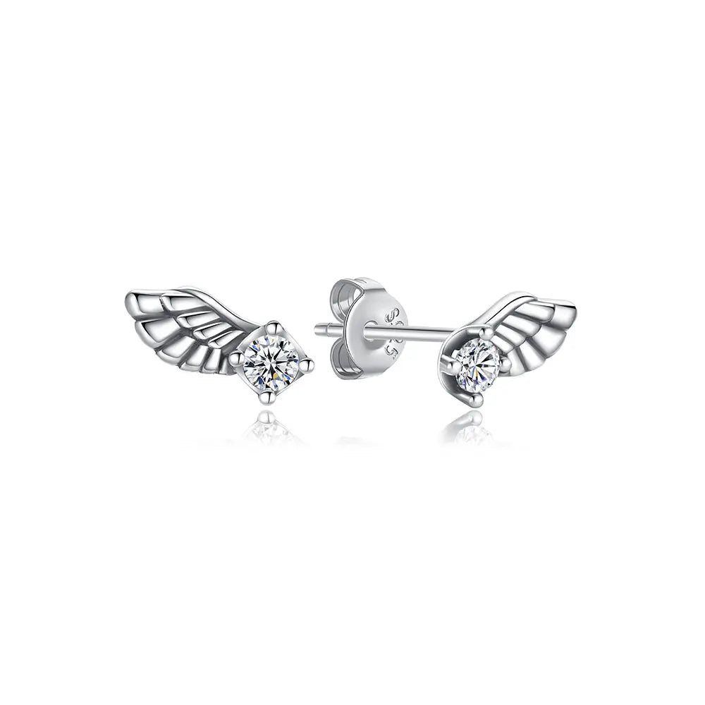 Original 925 Sterling Silver Earrings 2025 Stud Hoop Crystal Earings For Women Rose Gold Crown Heart Infinity Bee Earing Jewelry