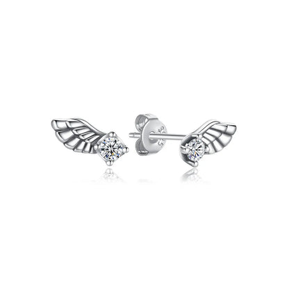 Original 925 Sterling Silver Earrings 2025 Stud Hoop Crystal Earings For Women Rose Gold Crown Heart Infinity Bee Earing Jewelry
