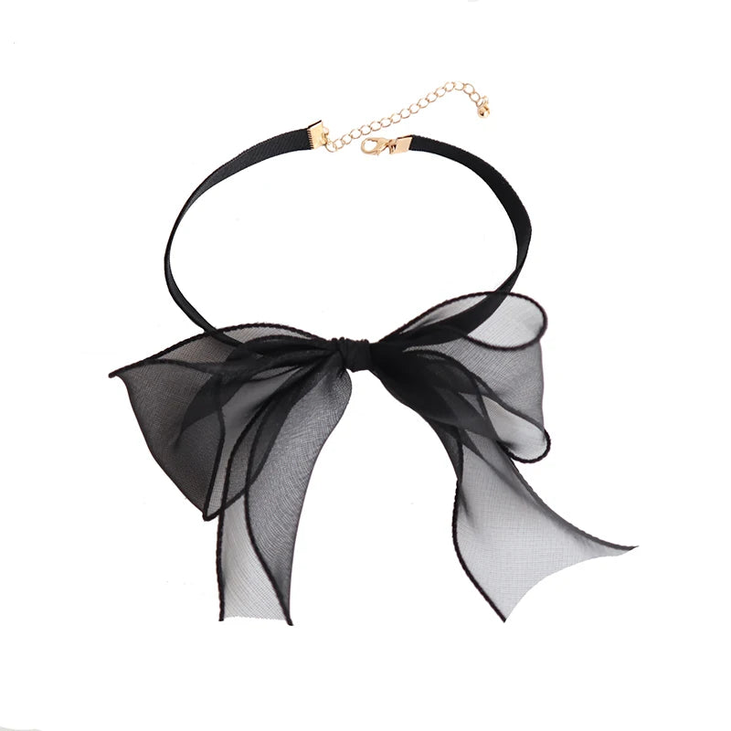 Black Choker Necklace For Women Elegant Lace Velvet Stretch Chain Gothic Flower Short Clavicle Neck Cord Aesthetic Jewelry Gift